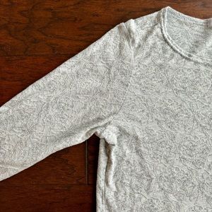 Grey Floral Pattern Light Sweater